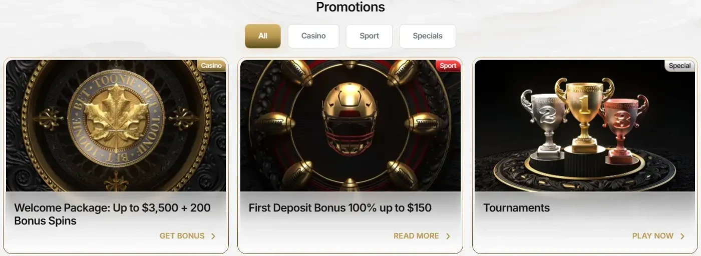 Tonniebet Casino Bonuses and Promotions